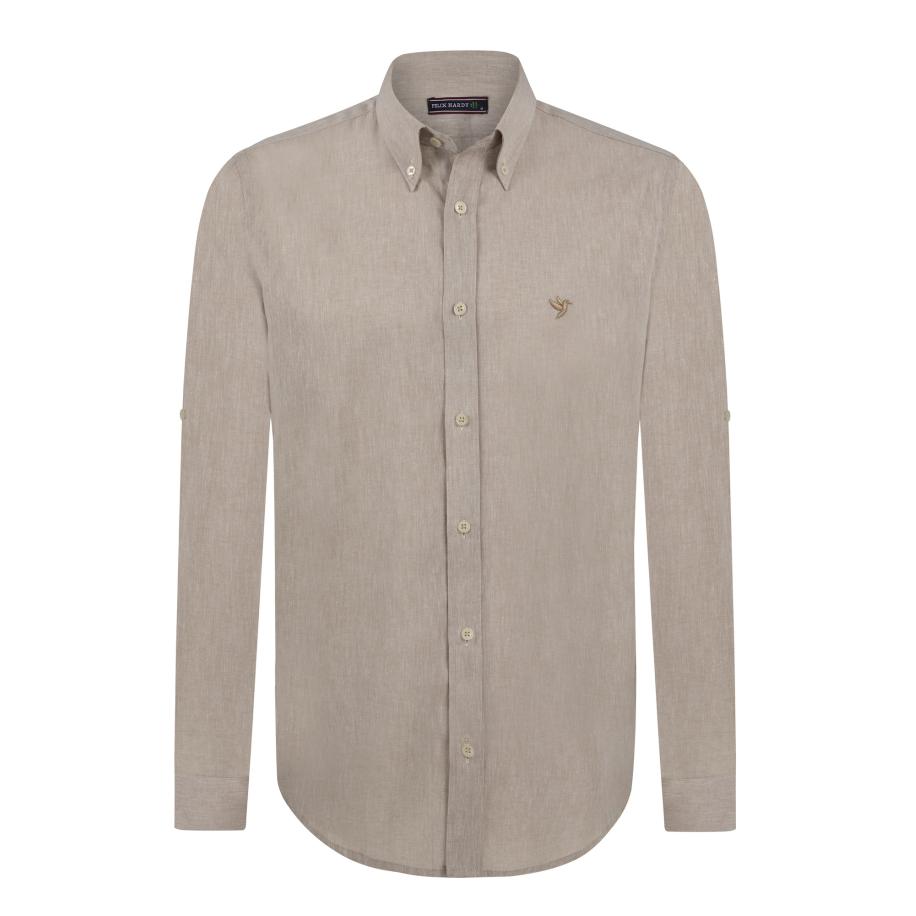 Felix Hardy Felix Hardy Overhemd beige gemêleerd -
