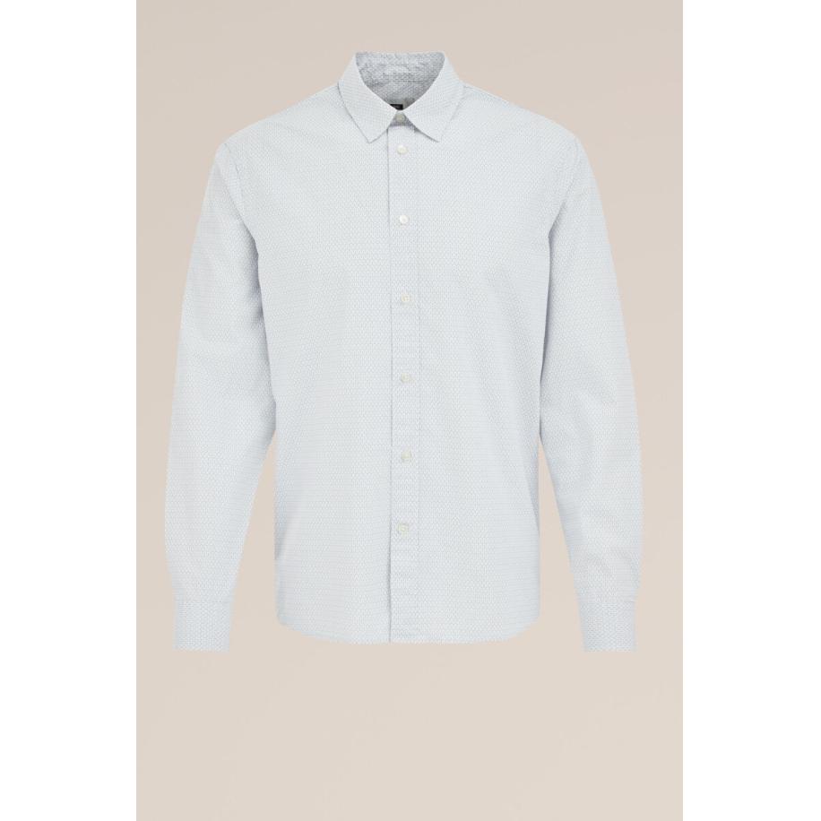 WE Fashion Heren regular fit gestreept overhemd van katoen - Regular fit - Lichtblauw - Katoen - Maat: XXXL Blauw