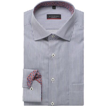 ETERNA Overhemd marine, Gestreept