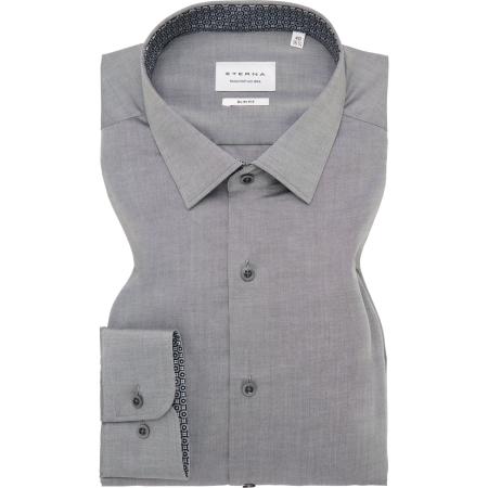 ETERNA Overhemd staalgrijs, Effen