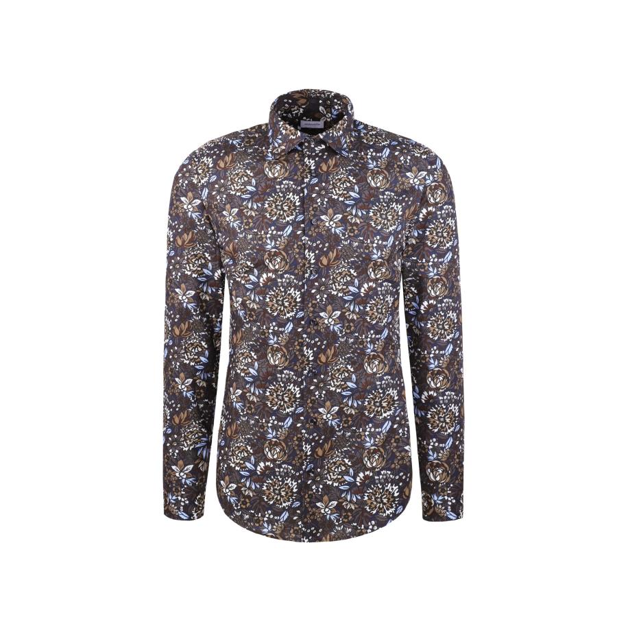 Seidensticker SEIDENSTICKER Zakelijk overhemd Schwarze Rose crème / marine / lichtblauw / chocoladebruin / wit -