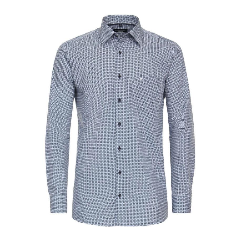 Casa Moda Overhemd blauw, Bedrukt Blauw