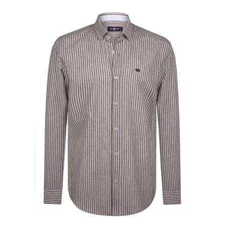 Jimmy Sanders Jimmy Sanders Overhemd bruin / wit