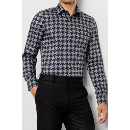 OLYMP Level Five Overhemd zwart, Bedrukt