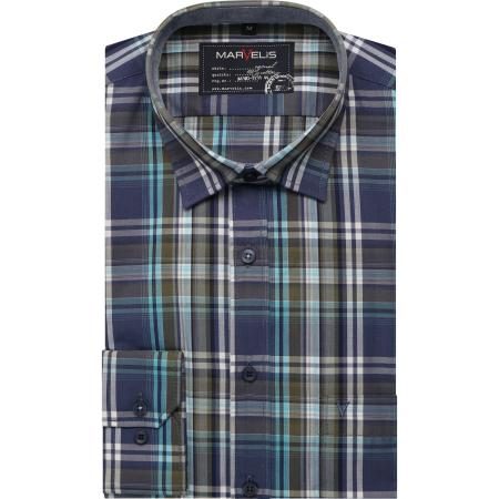 Marvelis Casual Overhemd marine, Ruit
