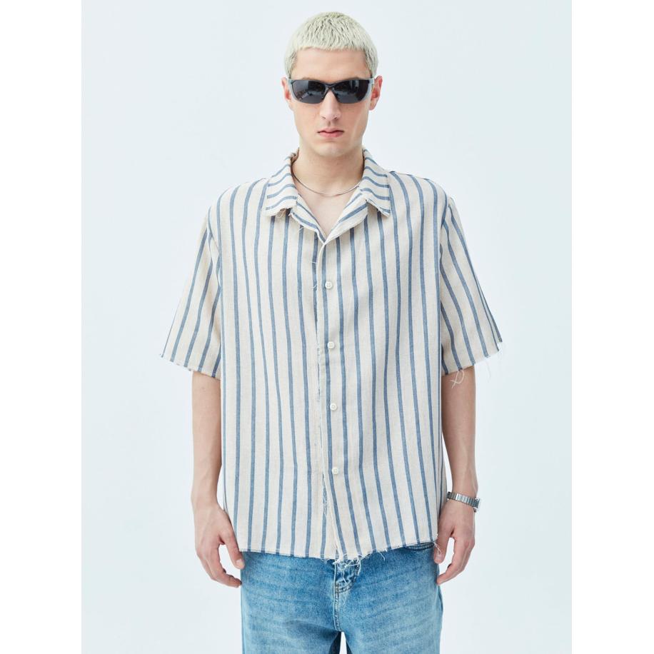 VAMOS CLO Overhemd blauw / wit Blauw