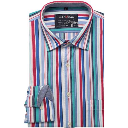 Marvelis Casual Overhemd roze, Gestreept