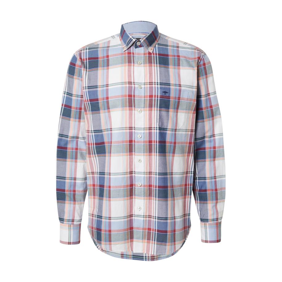 Fynch-Hatton FYNCH-HATTON Overhemd lichtblauw / bessen / lichtoranje / wit -