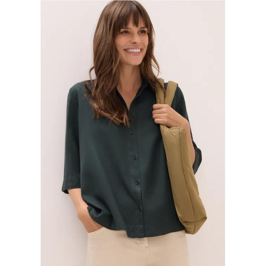 CECIL Lyocell overhemd blouse Groen