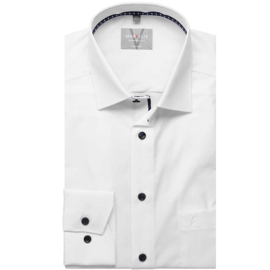 Marvelis Overhemd wit, Effen Wit