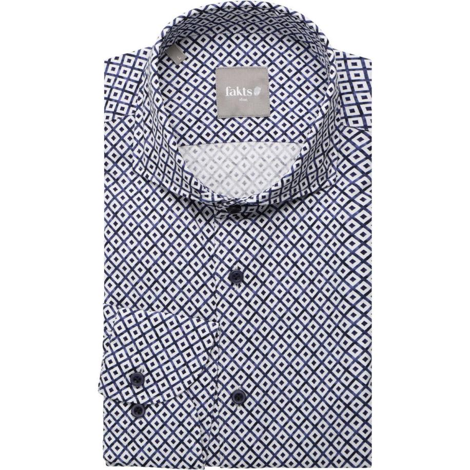 fakts Overhemd Marine, Motief Blauw