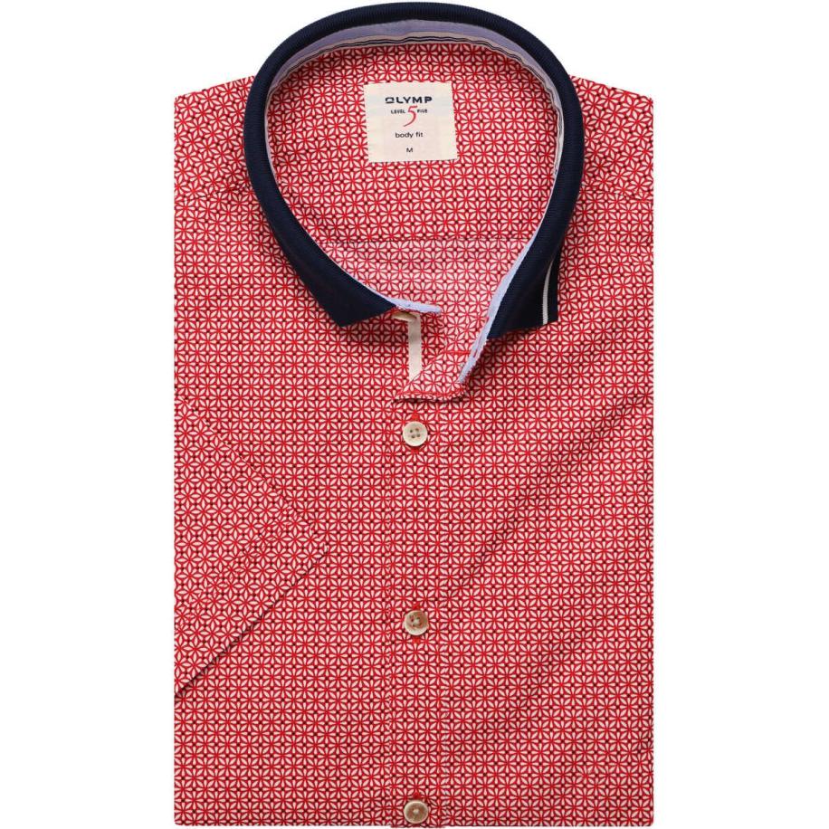 OLYMP Level Five Casual Overhemd Korte mouw rood Rood