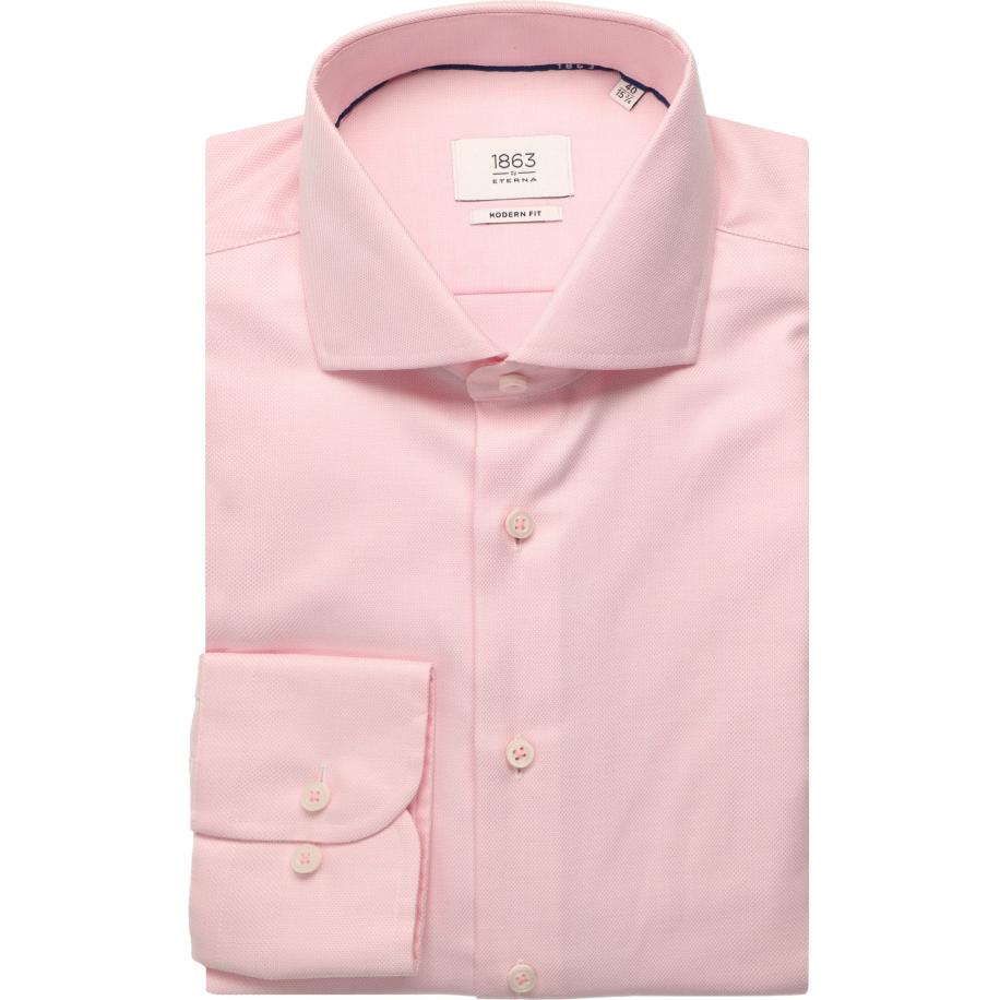 ETERNA 1863 Overhemd roze, Gestructureerd Roze