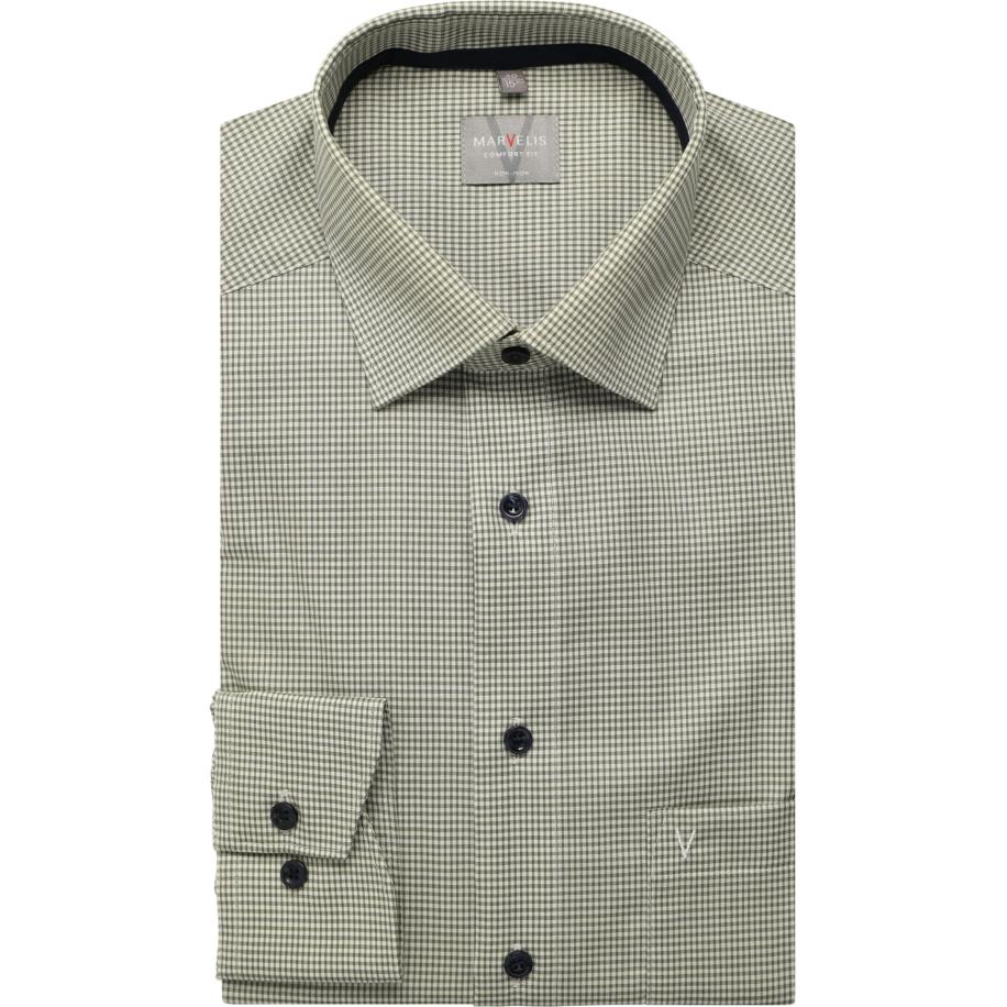 Marvelis Overhemd olijf, Ruit Groen