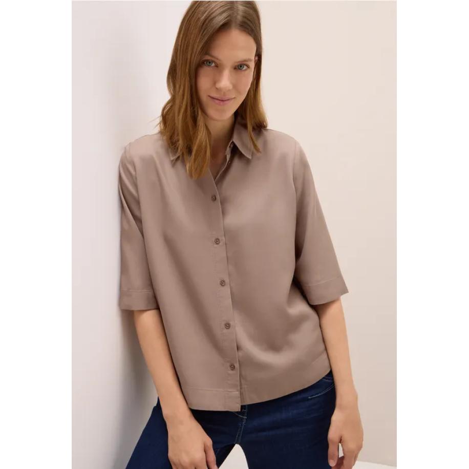 CECIL Lyocell overhemd blouse Bruin