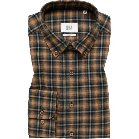 ETERNA 1863 Flanellen Overhemd bruin, Ruit