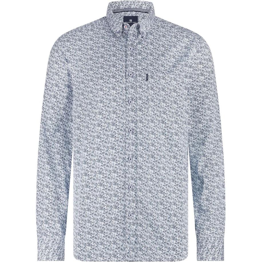 State Of Art Overhemd Poplin Shell Blauw Blauw