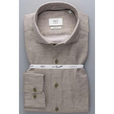 ETERNA 1863 Linnen Overhemd champagne, Effen