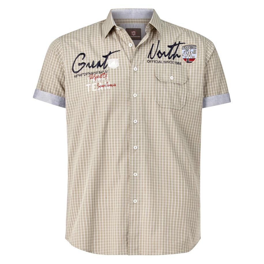 jan vanderstorm Jan Vanderstorm Overhemd Ajule beige / wit -