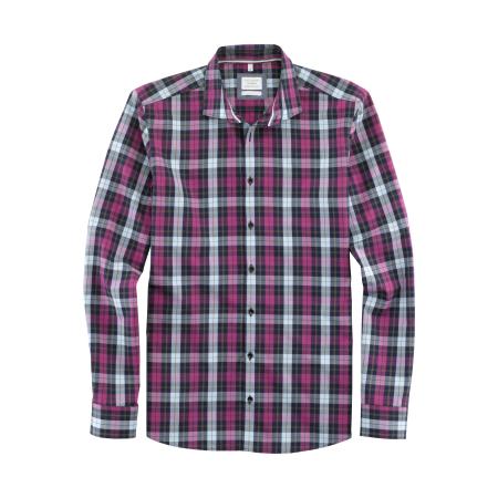 OLYMP Level Five Smart Casual Overhemd fuchsia, Ruit
