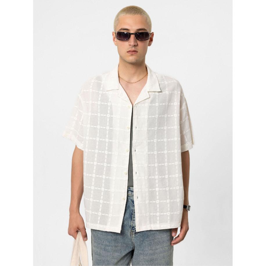 VAMOS CLO Overhemd ecru Bruin