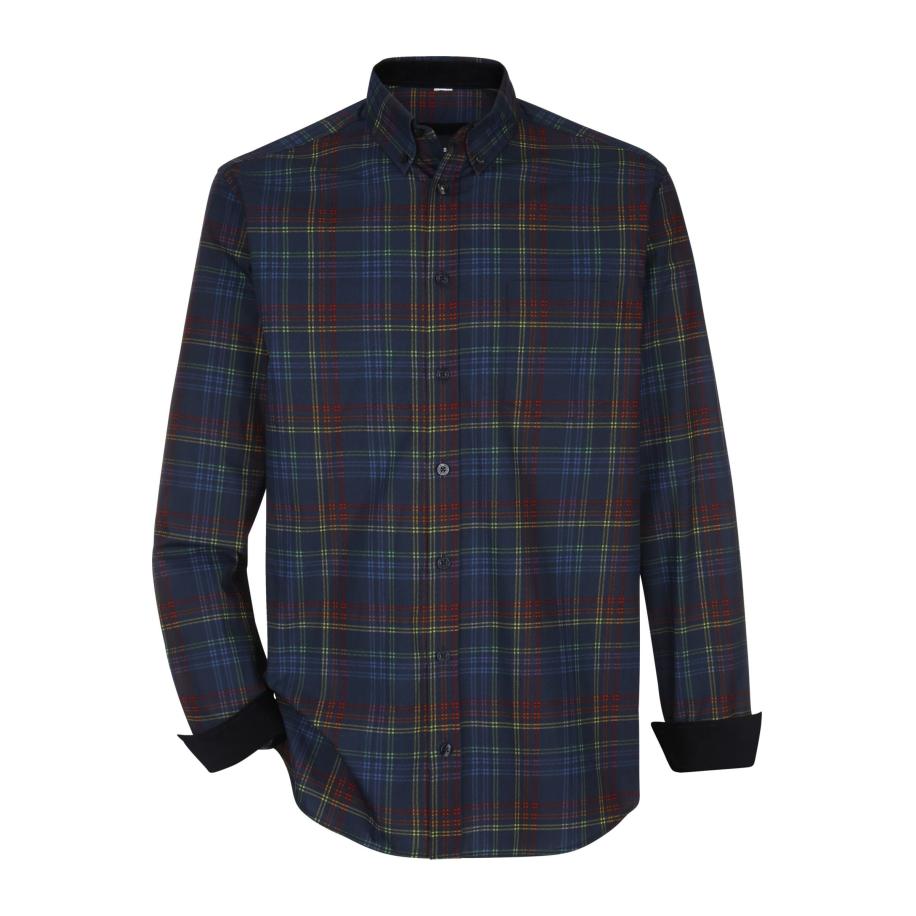 BABISTA Overhemd donkerblauw, Ruit Blauw