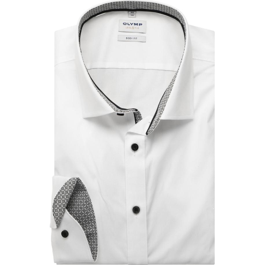 OLYMP Level Five Overhemd wit, Effen Wit