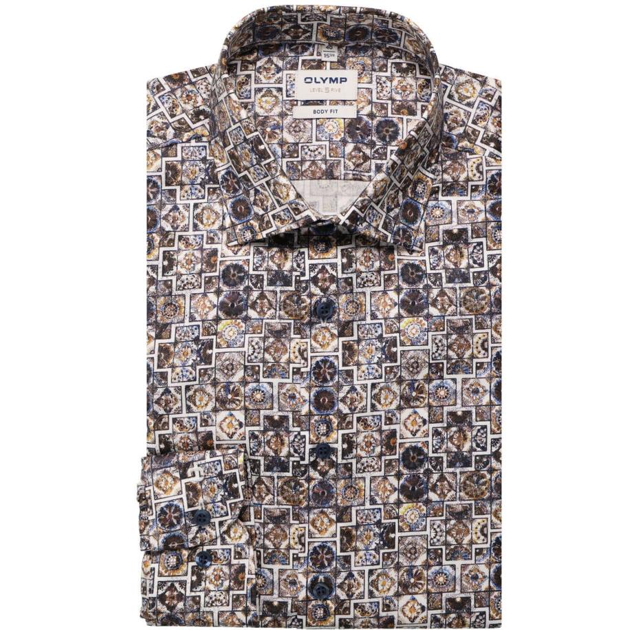 OLYMP Level Five Overhemd blauw, Motief Blauw