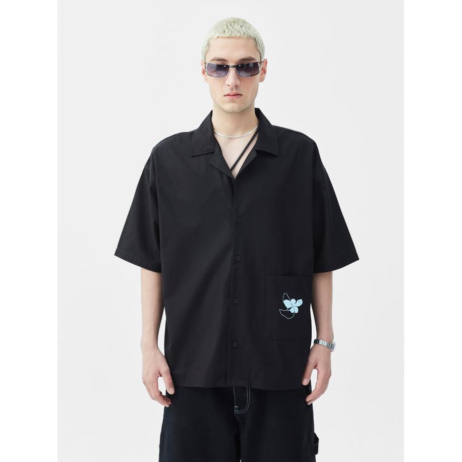 VAMOS CLO Overhemd blauw / zwart Zwart