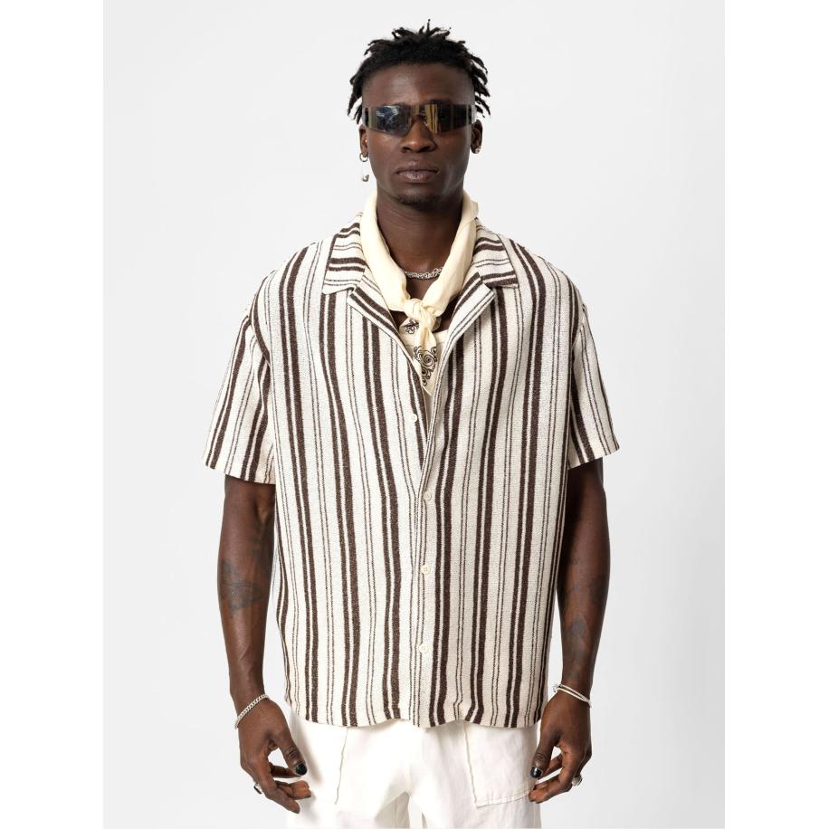 VAMOS CLO Overhemd crème / bruin Bruin