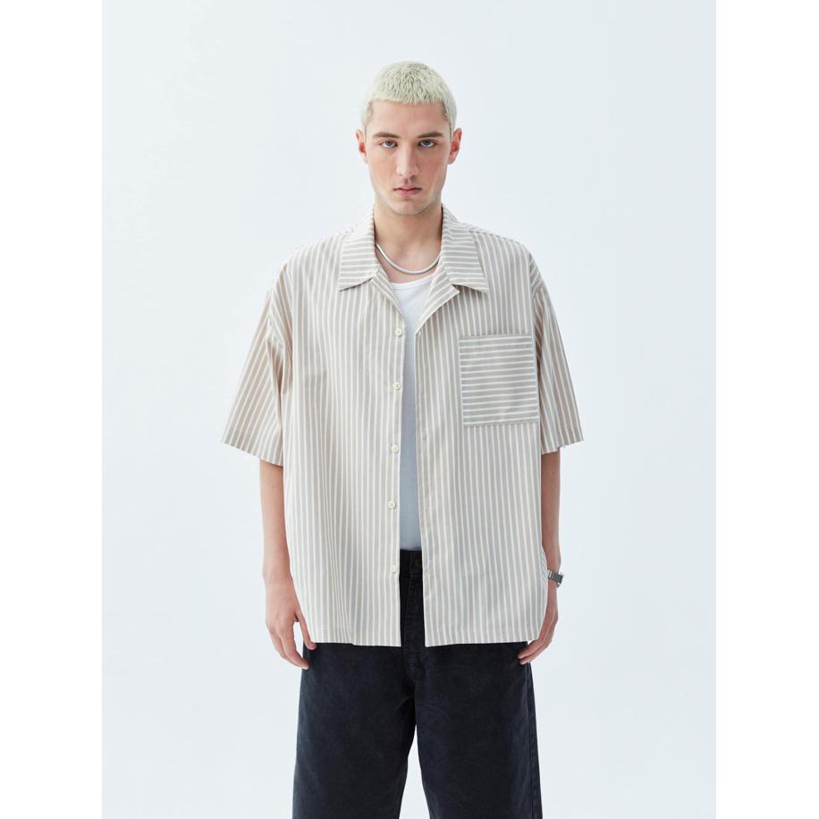 VAMOS CLO Overhemd beige / wit Bruin