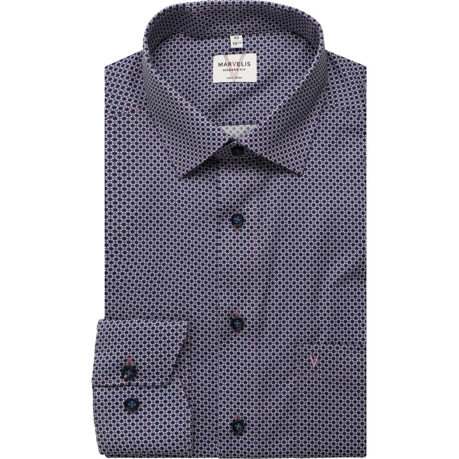 Marvelis Overhemd paars, Bedrukt Paars