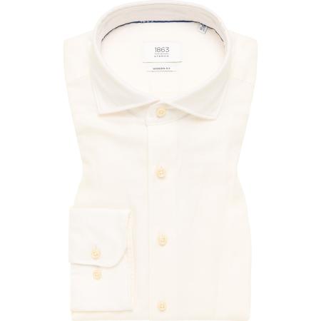 ETERNA 1863 Linnen Overhemd ecru, Gestructureerd