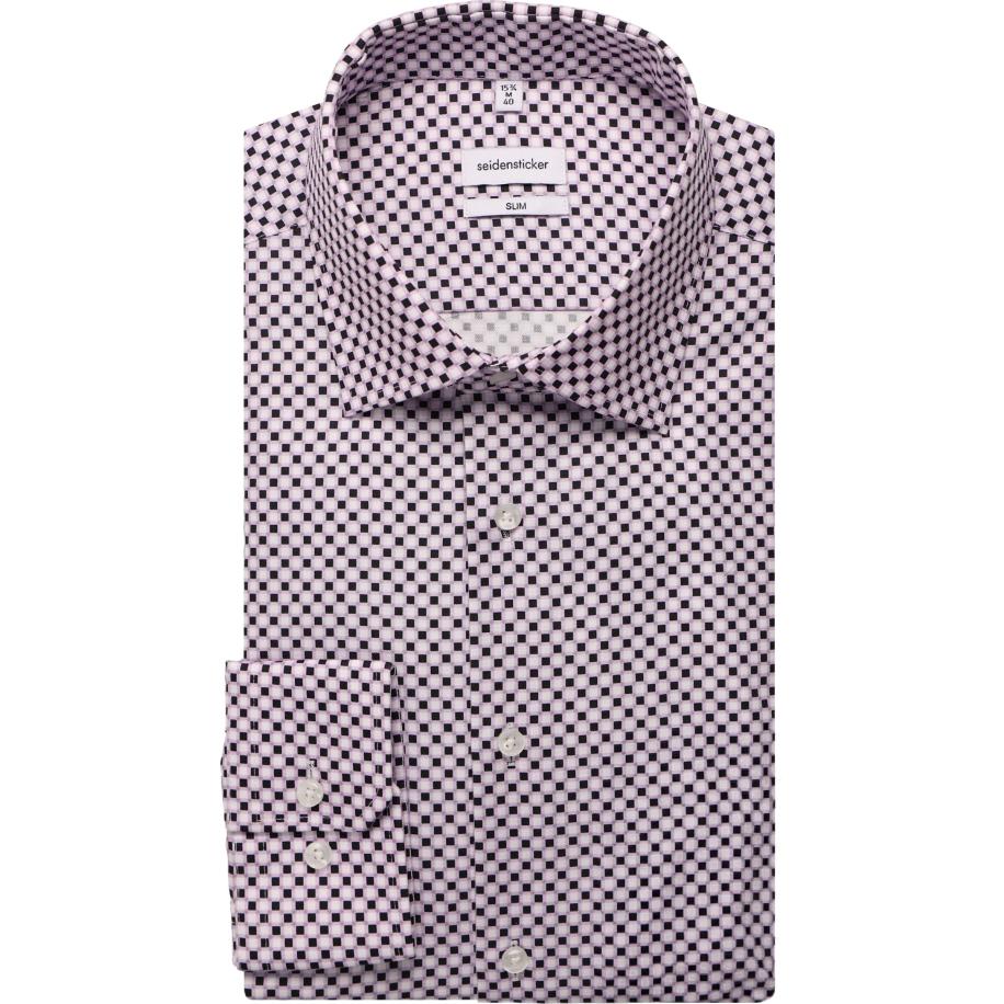 Seidensticker Overhemd lila, Bedrukt Paars