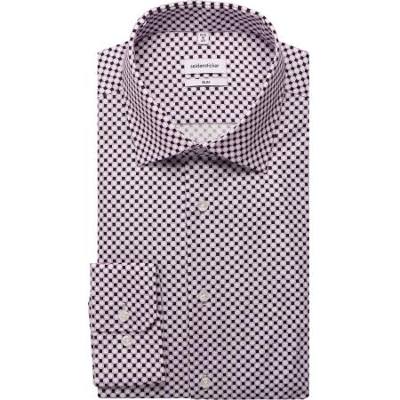 Seidensticker Overhemd lila, Bedrukt