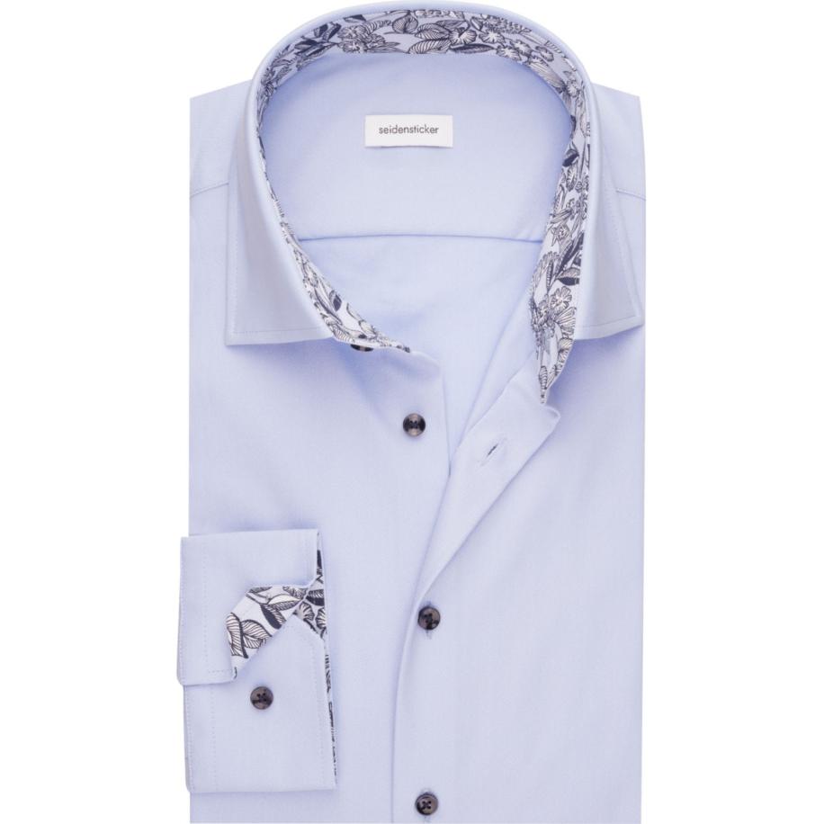 Seidensticker Overhemd lichtblauw, Effen Blauw
