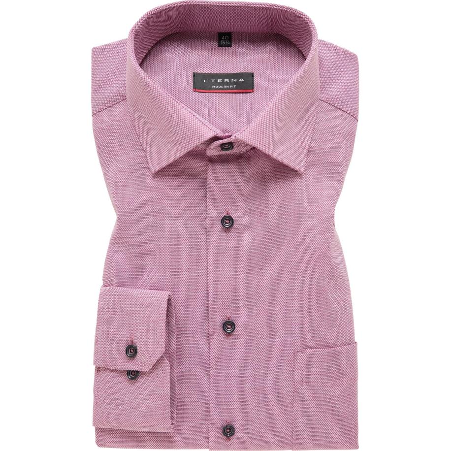 ETERNA Overhemd paars, Gestructureerd Paars