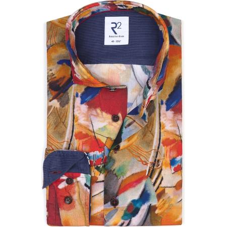 R2 Amsterdam Overhemd veelkleurig, Bedrukt