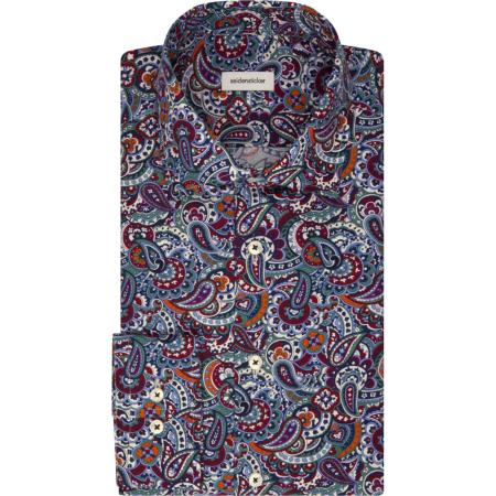 Seidensticker Overhemd paars, Paisley