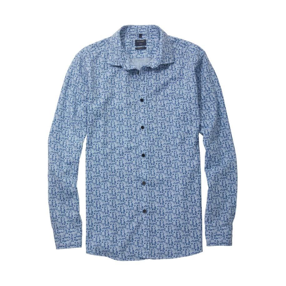OLYMP Casual Overhemd lichtblauw, Bedrukt Blauw