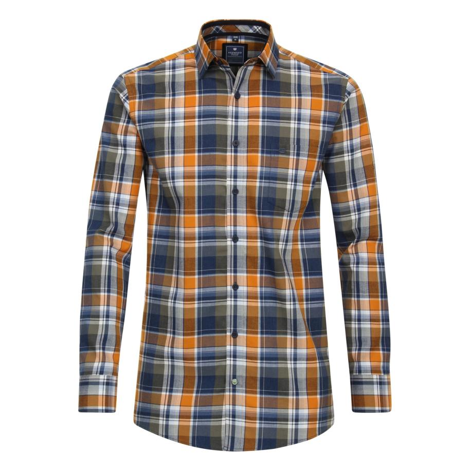 Redmond Casual Overhemd blauw, Ruit Blauw