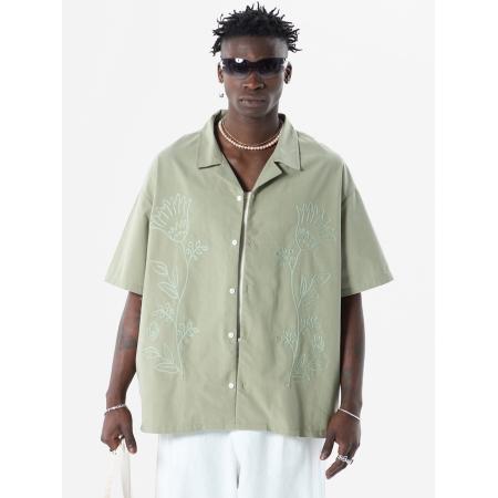 VAMOS CLO Overhemd lichtgrijs / pastelgroen