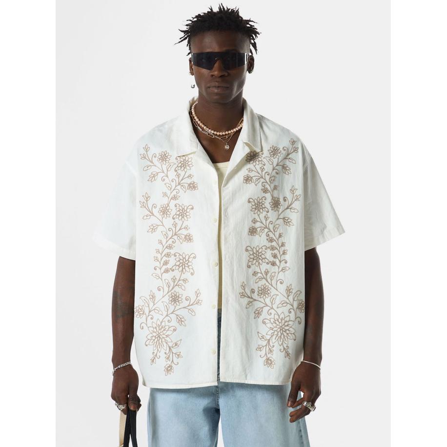 VAMOS CLO Overhemd donkerbeige / eierschaal Bruin