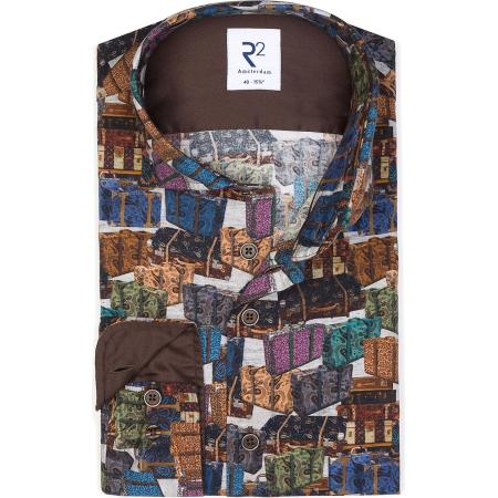 R2 Amsterdam Overhemd veelkleurig, Bedrukt