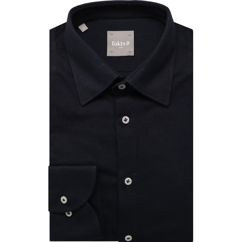 fakts Leisure Jersey shirt donkerblauw, Effen Blauw