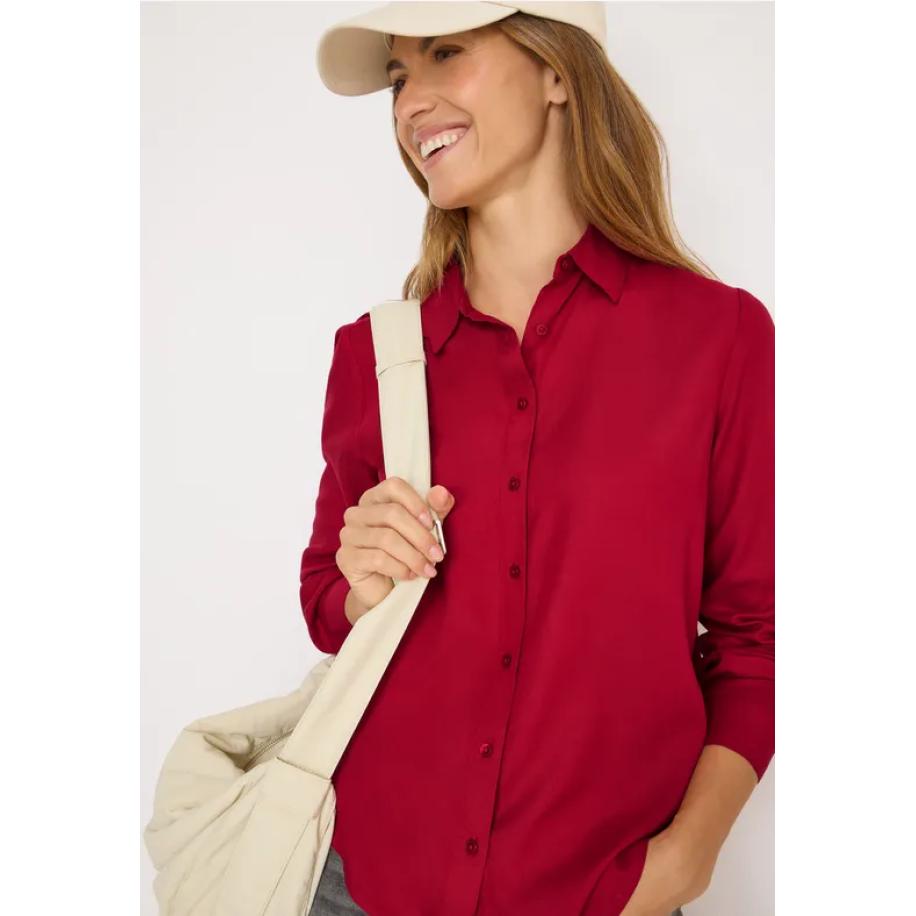 CECIL Overhemdblouse in effen kleur Rood