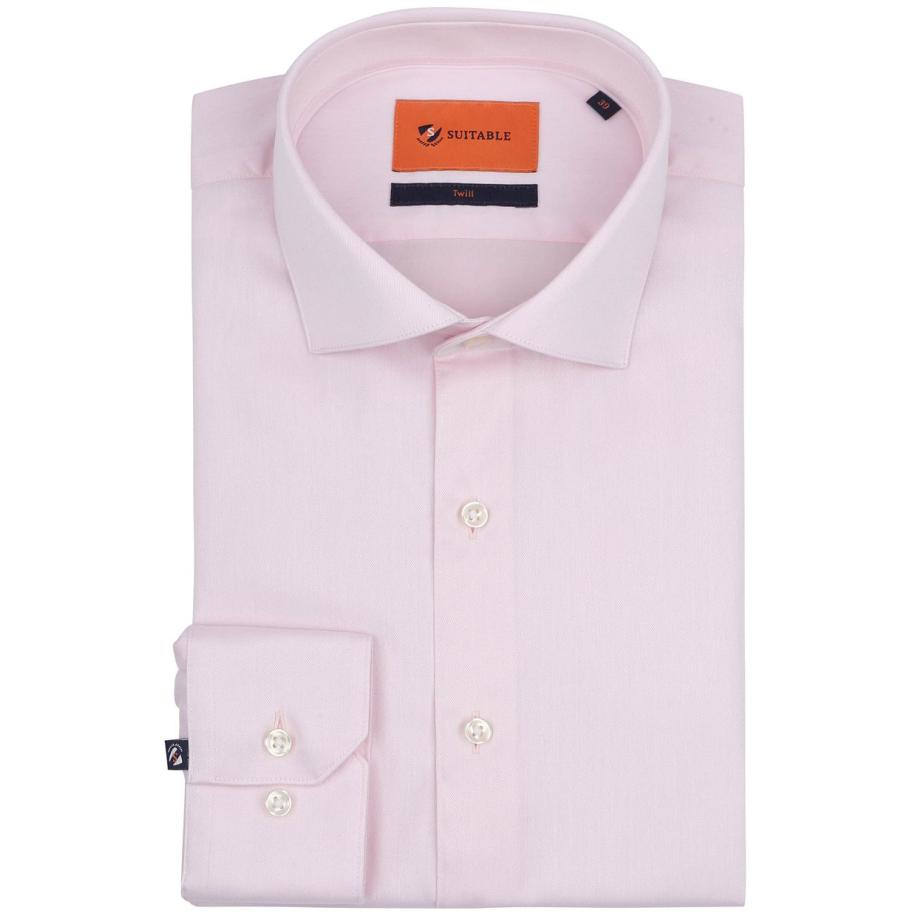 Suitable Overhemd Twill Roze Roze