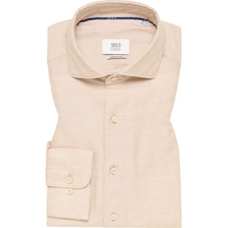 ETERNA 1863 Linnen Overhemd beige, Effen