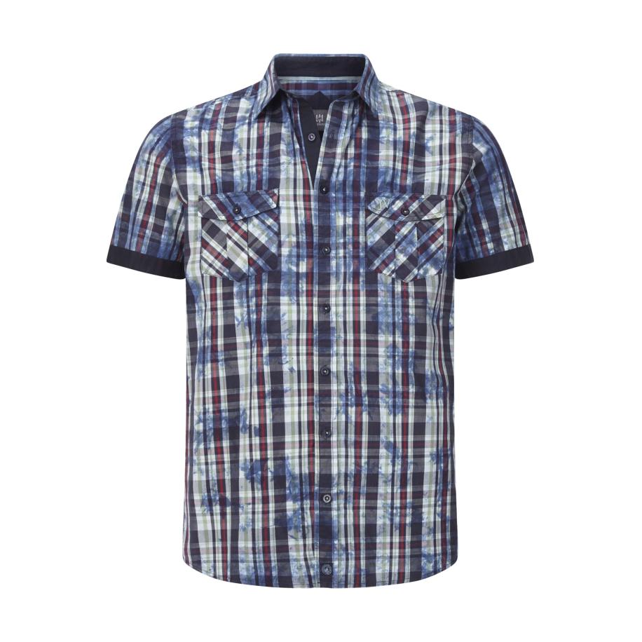 Jan Vanderstorm Overhemd Korte mouw blauw Blauw