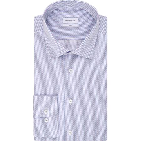 Seidensticker Overhemd blauw, Bedrukt